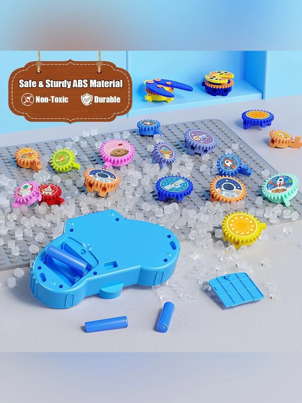 STEM Gears Toys for Kids Ages 3+, Creative Learning Building Blocks, 18Pcs Educa